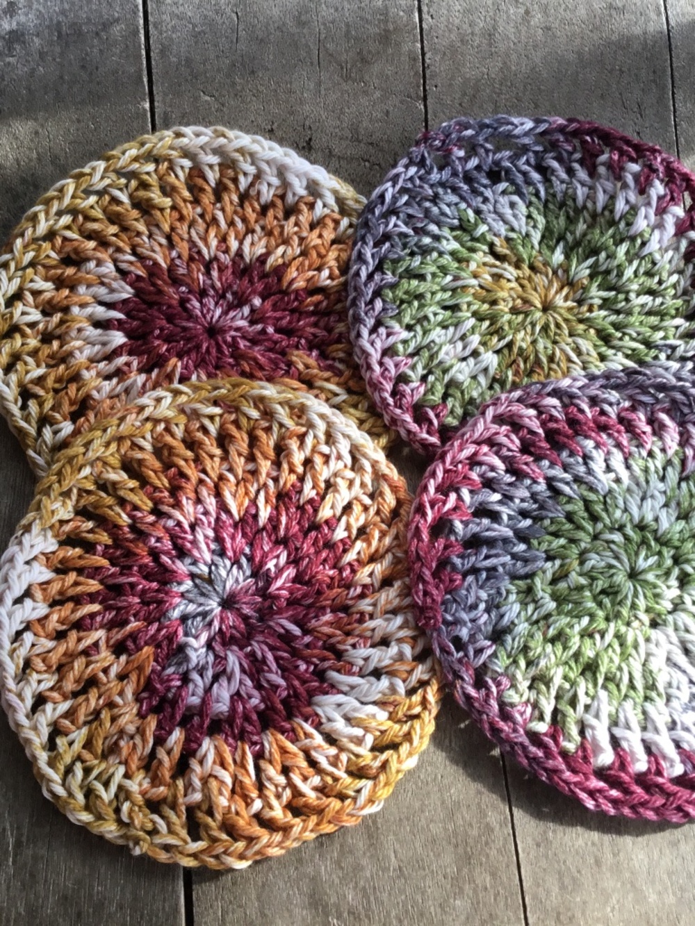 Hand crocheted cotton washcloths